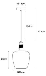 Lucide 45408/22/62 - Lustr na lanku ILONA 1xE27/40W/230V pr. 22 cm černá/béžová