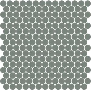 Hisbalit Obklad skleněná šedá Mozaika 305A SATINATO kolečka kolečka prům. 2,2 (33,33x33,33) cm - KO305ALH