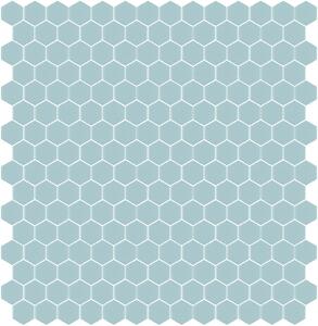 Hisbalit Obklad skleněná modrá Mozaika 314A SATINATO hexagony hexagony 2,3x2,6 (33,33x33,33) cm - HEX314ALH