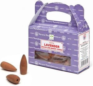 Dini SATYA - Lavender, vonné kužele pro tekoucí dým, 24 kusů