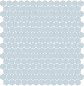 Hisbalit Obklad skleněná modrá Mozaika 315B SATINATO hexagony hexagony 2,3x2,6 (33,33x33,33) cm - HEX315BLH