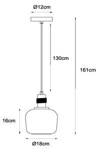 Lucide 45408/18/62 - Lustr na lanku ILONA 1xE27/40W/230V pr. 18 cm černá/béžová