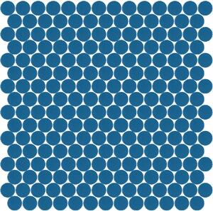 Hisbalit Obklad skleněná modrá Mozaika 240B SATINATO kolečka kolečka prům. 2,2 (33,33x33,33) cm - KO240BLH