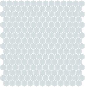 Hisbalit Obklad skleněná šedá Mozaika 316A SATINATO hexagony hexagony 2,3x2,6 (33,33x33,33) cm - HEX316ALH