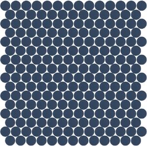 Hisbalit Skleněná mozaika modrá Mozaika 319B SATINATO kolečka prům. 2,2 (33,33x33,33) cm - KO319BLH