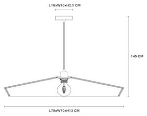 Lucide 10413/70/72 - Lustr na lanku YUNKAI 1xE27/60W/230V pr. 70 cm hnědá