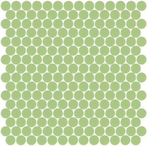 Hisbalit Skleněná mozaika zelená Mozaika 115A SATINATO kolečka prům. 2,2 (33,33x33,33) cm - KO115ALH