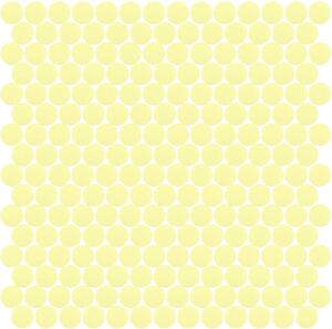 Hisbalit Obklad skleněná žlutá Mozaika 303B SATINATO kolečka kolečka prům. 2,2 (33,33x33,33) cm - KO303BLH