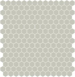 Hisbalit Obklad skleněná šedá Mozaika 306A SATINATO hexagony hexagony 2,3x2,6 (33,33x33,33) cm - HEX306ALH