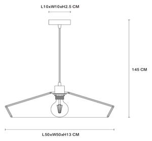 Lucide 10413/50/72 - Lustr na lanku YUNKAI 1xE27/60W/230V pr. 50 cm hnědá