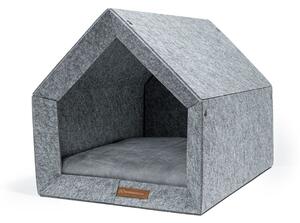 Vysoce odolná bouda PETHOME s měkkou matrací SVĚTLE ŠEDÁ do interiéru - Světle šedá, Rozměr: S