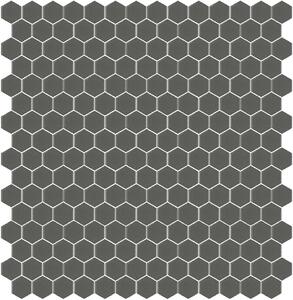 Hisbalit Obklad skleněná šedá Mozaika 260A SATINATO hexagony hexagony 2,3x2,6 (33,33x33,33) cm - HEX260ALH