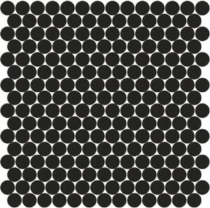 Hisbalit Obklad skleněná černá Mozaika 101C SATINATO kolečka kolečka prům. 2,2 (33,33x33,33) cm - KOL101CLH