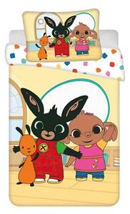 Jerry Fabrics Dětské povlečení do postýlky KRÁLÍČEK BING PLAYROOM, žluté, bavlna hladká, 100x135cm + 40x60cm