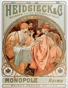 Obrazová reprodukce Heidsieck Champagne company, Mucha, Alphonse Marie