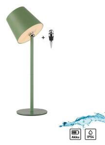 JUST LIGHT LED svítidlo na láhev zelená na baterie dotykový stmívač USB IP54 stolní lampa 3000K LD 19251-43