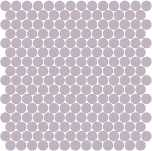 Hisbalit Obklad skleněná fialová Mozaika 309B SATINATO kolečka kolečka prům. 2,2 (33,33x33,33) cm - KOL309BLH