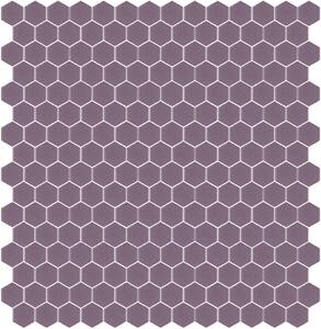 Hisbalit Obklad skleněná fialová Mozaika 251A SATINATO hexagony hexagony 2,3x2,6 (33,33x33,33) cm - HEX251ALH