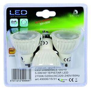 SADA 3x LED Stmívatelná žárovka MR16 GU10/5W/230V 3000K - Lucide 49006/15/31