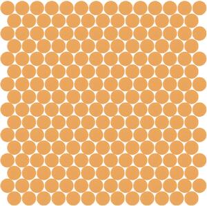 Hisbalit Skleněná mozaika oranžová Mozaika 326B SATINATO kolečka prům. 2,2 (33,33x33,33) cm - KOL326BLH