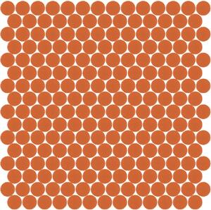 Hisbalit Skleněná mozaika oranžová Mozaika 304C SATINATO kolečka prům. 2,2 (33,33x33,33) cm - KOL304CLH