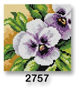VTC Vyšívací předloha, obrázek na vyšívání 70244/2757 maceška, fialová, 15x15cm