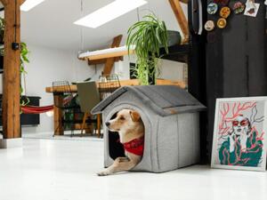 Voděodolná boudička HOME pro psy i kočky ČERNÁ do interiéru M