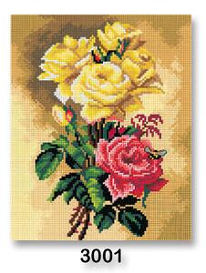 VTC Vyšívací předloha, obrázek na vyšívání 70240/3001, růže, béžová, 24x30cm