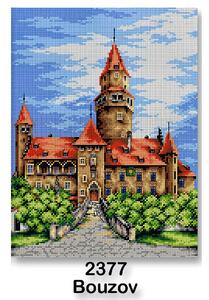 VTC Vyšívací předloha, obrázek na vyšívání 70243/2377, hrad Bouzov, zeleno-modrá, 30x40cm