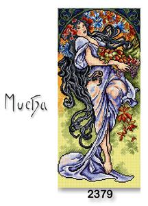 VTC Vyšívací předloha, obrázek na vyšívání 70251/2379, Mucha Podzim, fialovo-zelená, 24x51cm