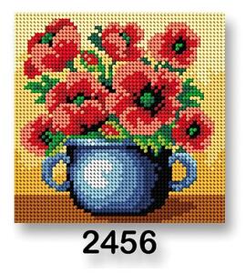 VTC Vyšívací předloha, obrázek na vyšívání 70244/2456, květiny 12, červená, 15x15cm