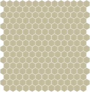 Hisbalit Obklad skleněná béžová Mozaika 329A SATINATO hexagony hexagony 2,3x2,6 (33,33x33,33) cm - HEX329ALH
