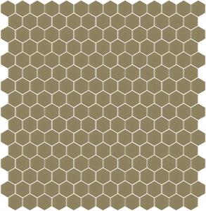 Hisbalit Obklad skleněná hnědá Mozaika 328A SATINATO hexagony hexagony 2,3x2,6 (33,33x33,33) cm - HEX328ALH