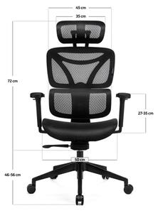 Kancelářská ergonomická židle LEVANO černá