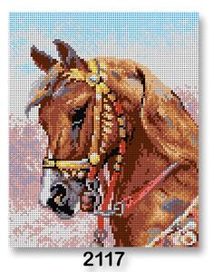 Stoklasa Vyšívací předloha, obrázek na vyšívání 70240/2117, hlava koně, hnědá, 24x30cm