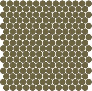 Hisbalit Skleněná mozaika hnědá Mozaika 321A SATINATO kolečka prům. 2,2 (33,33x33,33) cm - KOL321ALH