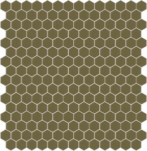 Hisbalit Skleněná mozaika hnědá Mozaika 321A SATINATO hexagony 2,3x2,6 (33,33x33,33) cm - HEX321ALH