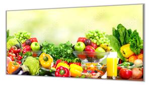 Ochranná deska mix ovoce a zelenina - 52x60cm / S lepením na zeď