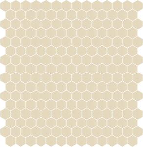 Hisbalit Obklad skleněná béžová Mozaika 331A SATINATO hexagony hexagony 2,3x2,6 (33,33x33,33) cm - HEX331ALH