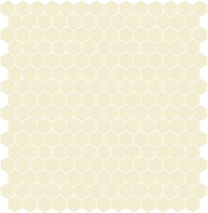 Hisbalit Obklad skleněná béžová Mozaika 330B SATINATO hexagony hexagony 2,3x2,6 (33,33x33,33) cm - HEX330BLH