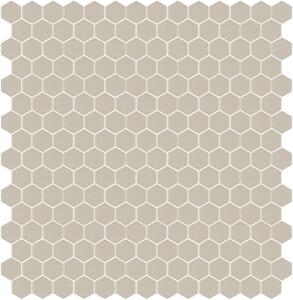 Hisbalit Obklad skleněná šedá Mozaika 334B SATINATO hexagony hexagony 2,3x2,6 (33,33x33,33) cm - HEX334BLH