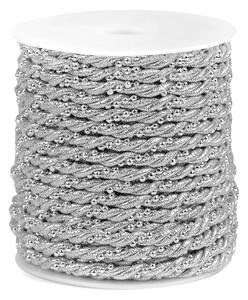 Textil Soldán Šňůrka kroucená / točená lurexová 310275/1, stříbrná, průměr 5mm (šňůra na metry)