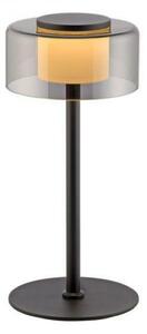 PAUL NEUHAUS LED stolní lampa černá plynule stmívatelné kouřové sklo paměťová funkce 3000K PN 4110-18