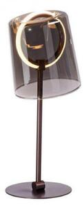 PAUL NEUHAUS LED stolní lampa kávová barva stmívatelné šňůrovým stmívačem kouřové sklo 3000K PN 4542-25