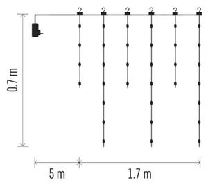 LED Venkovní řetěz 54xLED/8 funkcí 6,7x0,7m IP44 teplá bílá