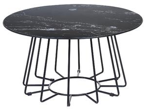 Konferenční stolek s mramorovým efektem černý BERNIE