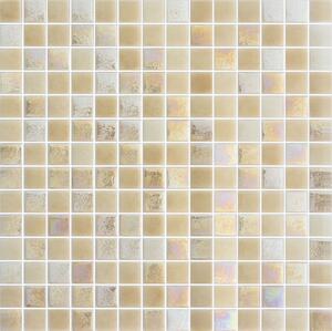 Hisbalit Obklad skleněná béžová Mozaika MALLORCA 2,5x2,5 (33,3x33,3) cm - 25MALLLH