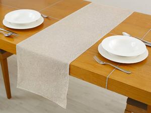 Dreamy Linens Vánoční prostírání běhoun bavlněný, zlatý Elegant, 35 x 140 cm