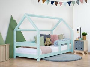 Dětská postel domeček TERY s bočnicí - Světle modrá, Rozměr: 70x160 cm