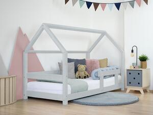 Benlemi Dětská postel domeček TERY s bočnicí Zvolte barvu: Tmavě šedá, Rozměr: 70x140 cm